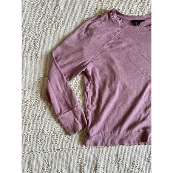 Banana Republic Slub Crew Neck Top Raglan Sleeve Pink Purple Pre-owned - Picture 2 of 8